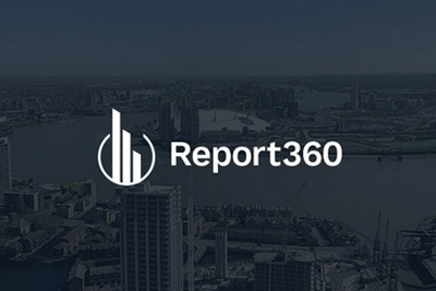 Report360written on an image of skyscrapers near a body of water.